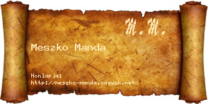 Meszko Manda névjegykártya